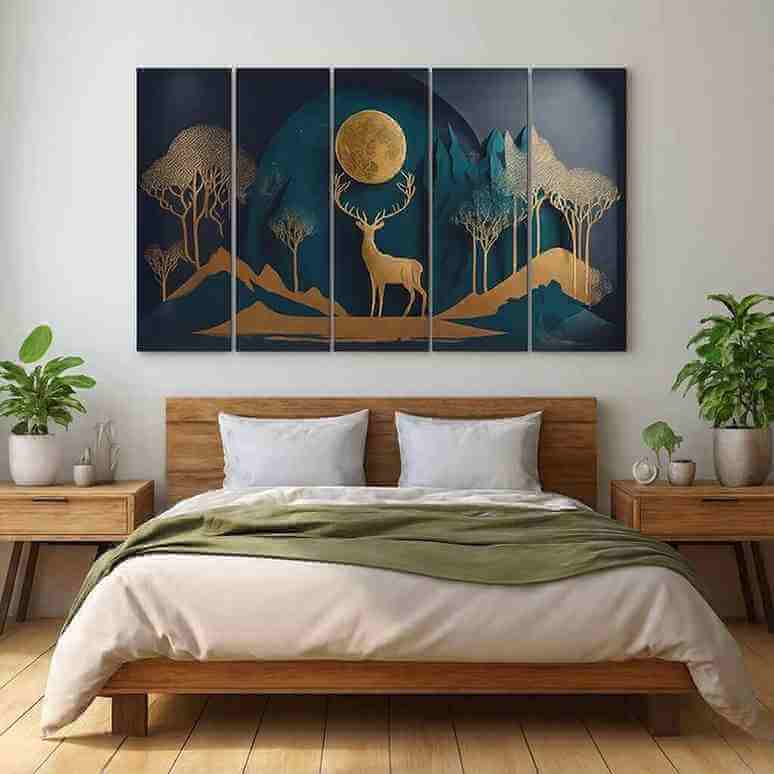 Golden Deer Wall Painting