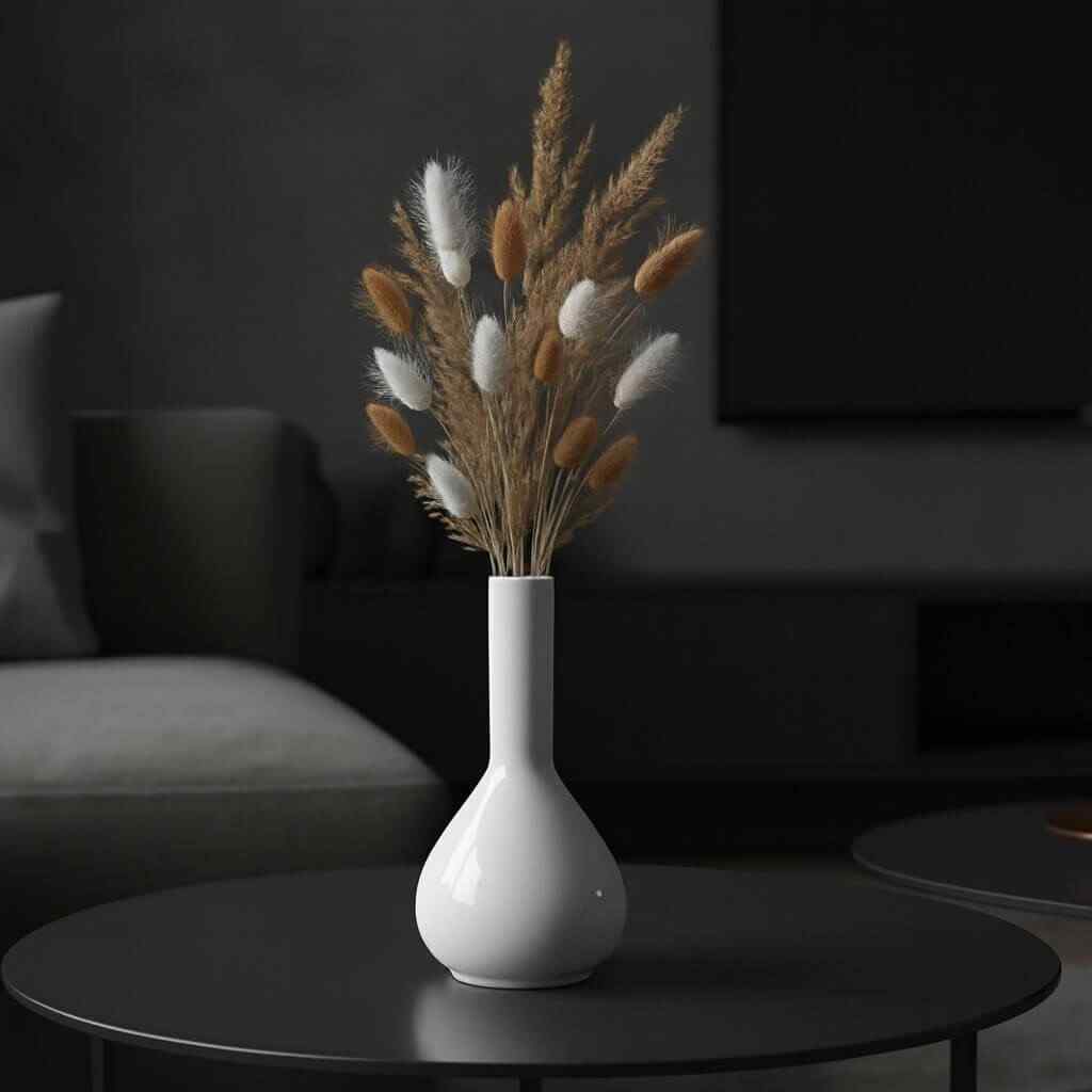 PUREZENTO Raindrop White Ceramic Bud Vase